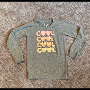 GIRLS Chaser Grey Pullover “Cool” Sweatshirt-sz 12